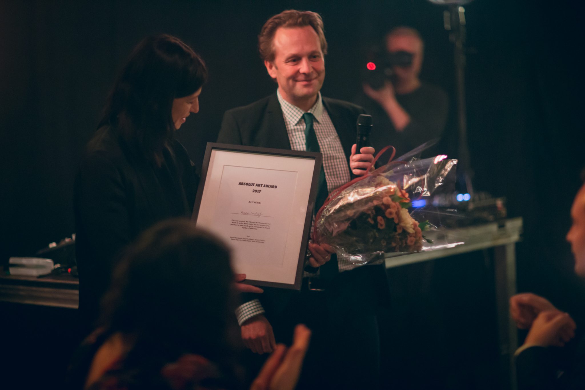 2017 Absolut Art Award Jury President, Daniel Birnbaum with Art Work winner Anne Imhof FAD Magazine 