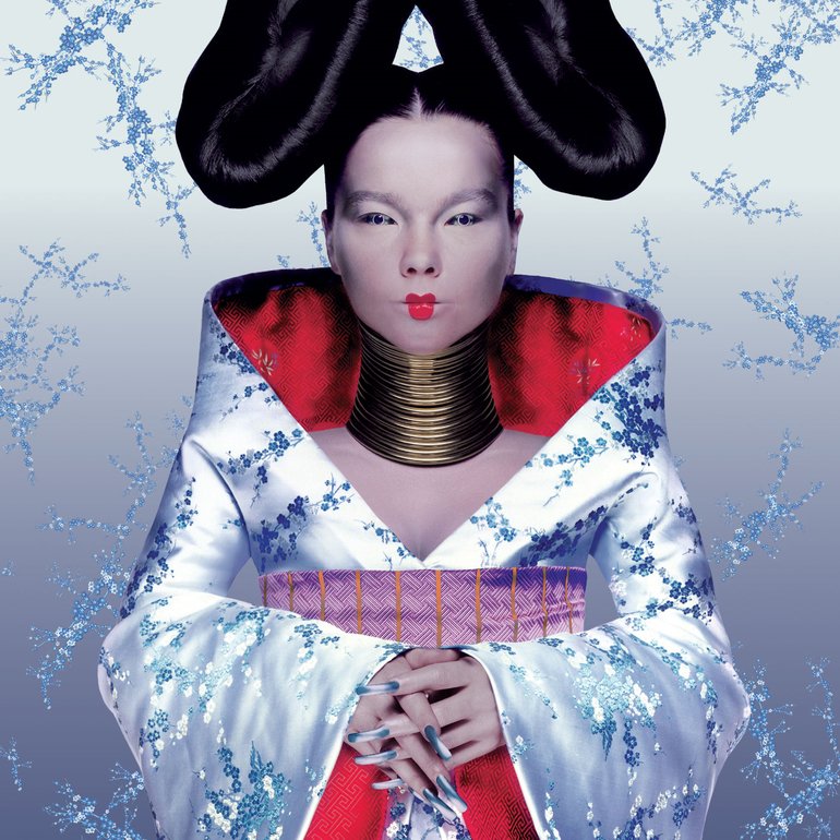 Album cover for Homogenic when Bjo?rk collaborated with designer Alexander McQueen, photographer Nick Knight. Image © Nick Knight © Alexander McQueen. Courtesy of One Little Indian Records