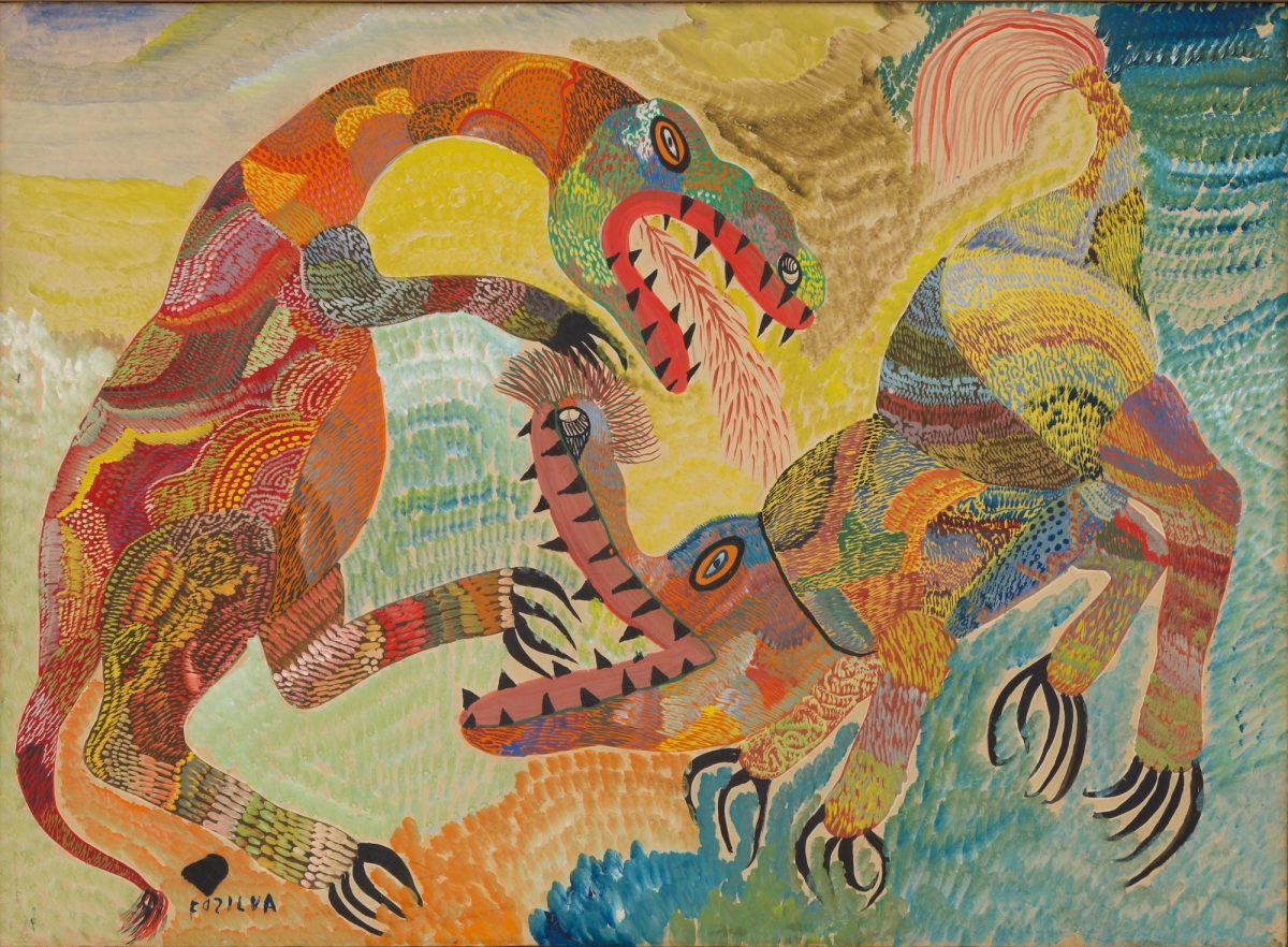 Chico da Silva Untitled The Clash 1960s gouache painting