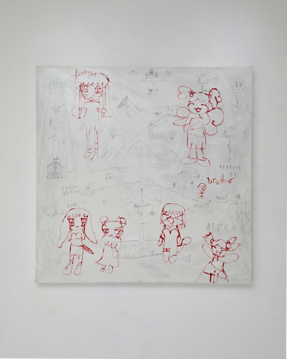 Izu Chung & Matthew Chung2022‘4 Years’Acrylic & Graphite on Canvas145x145cm