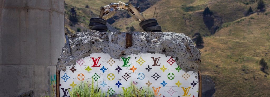 Thrashbird turns desert concrete ruins into oversized fashion luxury handbags FAD MAGAZINE