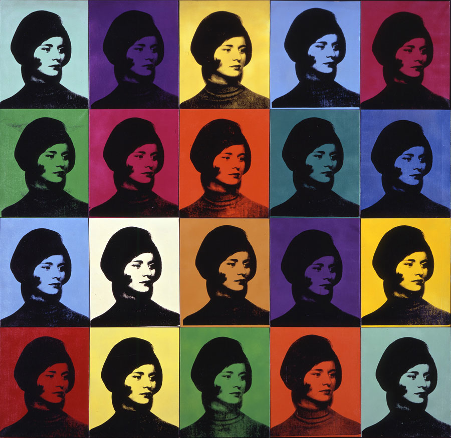 ANDY WARHOL Miriam Davidson, 1965 Synthetic polymer, spray enamel, and silkscreen inks on canvas 80 1/4 × 80 1/2 inches (203.8 × 204.5 cm) Private collection © 2015 The Andy Warhol Foundation for the Visual Arts, Inc. / Artists Rights Society (ARS), New Yor