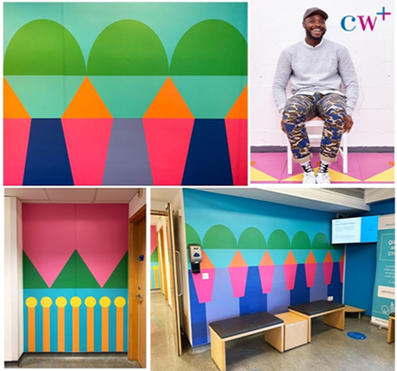 Yinka Ilori artwork installation at Chelsea and Westminster 