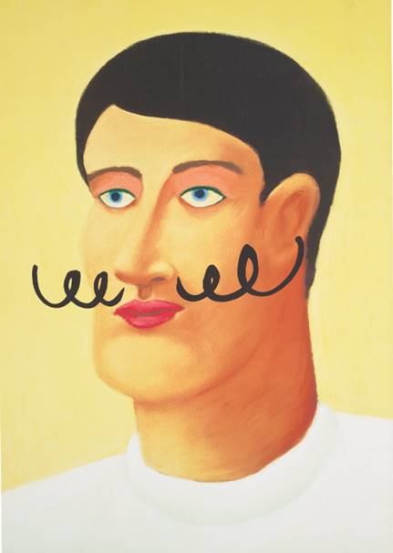 Nicolas Party Portrait with a Mustache, 2013 Estimate: £2,500 - 3,500 To be offered in the Online-Only Sale of Desktop