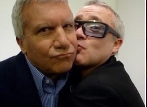 Larry Gagosian and Damien Hirst 