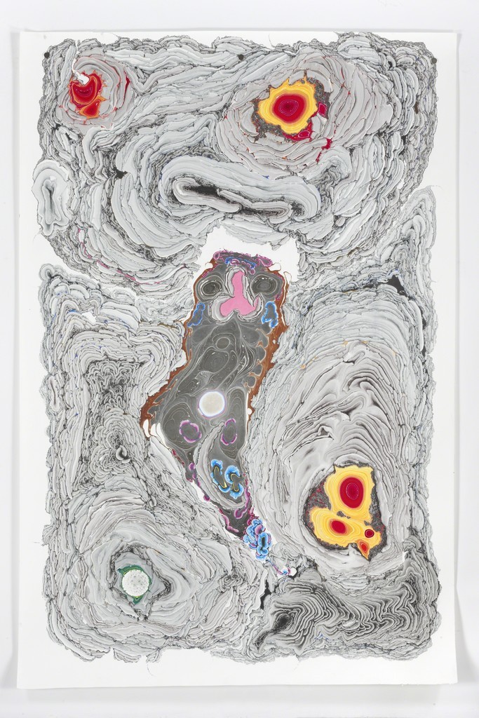 Kerstin Brätsch Unstable Talismanic Rendering _ Pele’s Curse Nr. 9 (with gratitude to master marbler Dirk Lange) , 2014 Gió Marconi