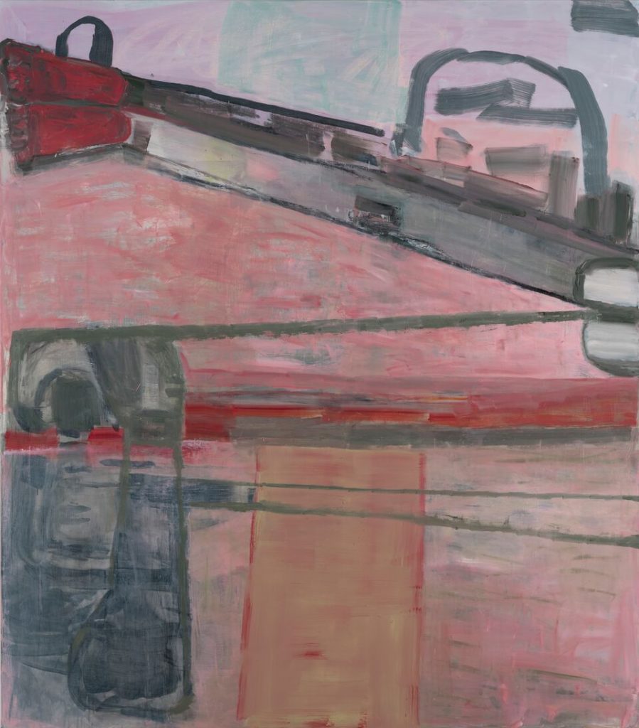 Amy Sillman Splitsville, 2017Acrylic and oil on linen 190.5 x 167.6 cm / 75 x 66 inches © the artist Courtesy Capitain Petzel, Berlin Photo: John Berens