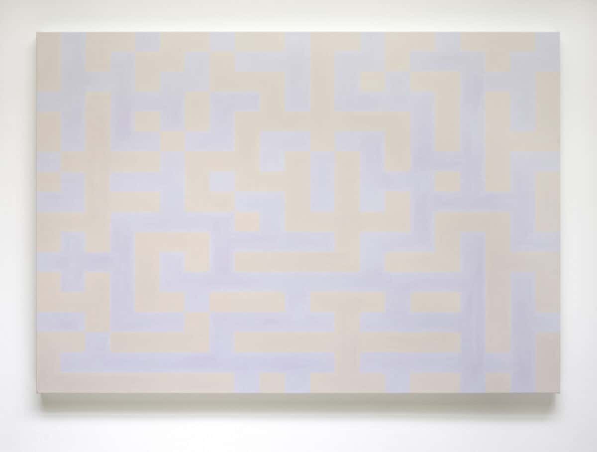 Fred Sorrell Ember iii, 2022 Acrylic on linen 110 × 160 cm © Fred Sorrell 2022. Courtesy Parafin, London. Photo: Peter Mallet.