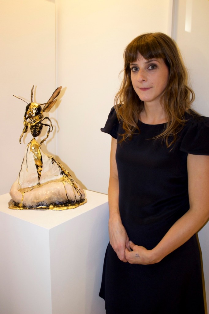 Rhea Thierstein with her sculpture Photo credit: Elin Hornfeldt