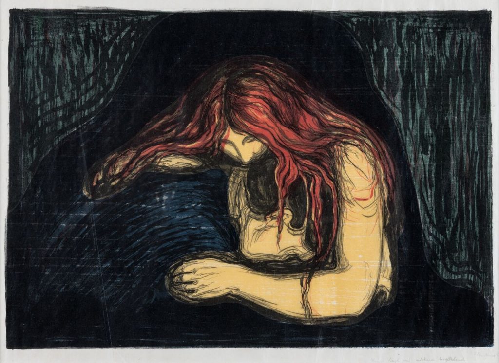 Edvard Munch(1863-1944). Vampire II, 1896. The Savings Bank Foundation DNB, on loan to Henie Onstad Kunstsenter, Oslo.