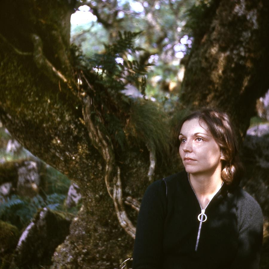 Nancy Holt at Wistman’s Wood, Dartmoor National Park, UK, 1969 Photograph: Robert Smithson © Holt/Smithson Foundation, Licensed by VAGA at ARS, New York