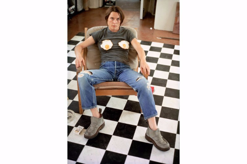 Sarah Lucas, Self-Portrait with Fried Eggs, 1996. C-print, 59 1/2 x 40 1/2 in (151 x 103 cm). Courtesy the artist; Sadie Coles HQ, London; and Gladstone Gallery, New York and Brussels