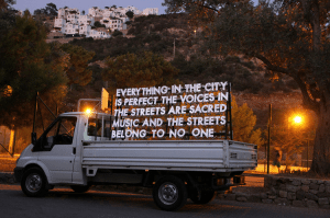 Robert Montgomery, POEM FOR THE CITY OF ISTANBUL. Light work. Istanbul. 2011