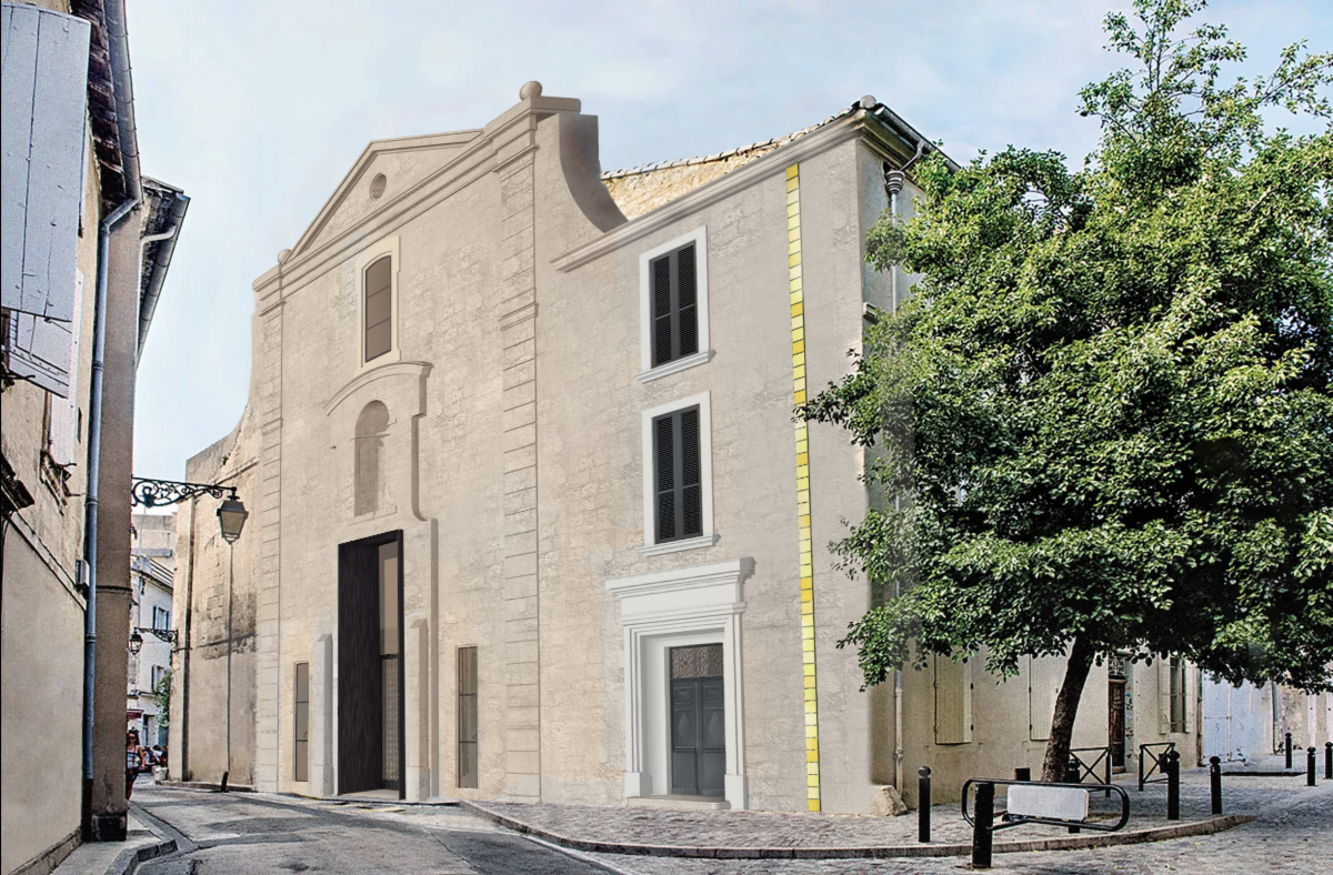 Exterior of Fonds Bustamante in the restored Église Sainte-Croix, Arles