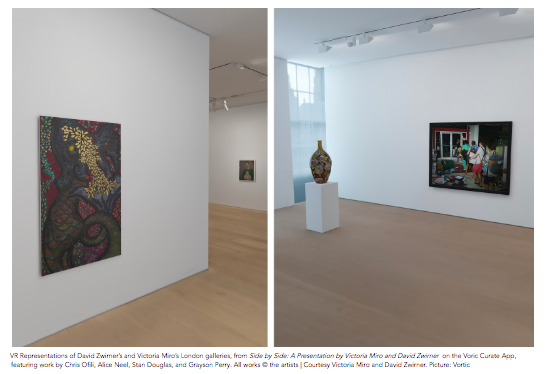 Victoria Miro and David Zwirner are pleased to introduce an extended reality (XR) presentation of significant works by Njideka Akunyili Crosby, Stan Douglas, Alice Neel, Chris Ofili, Grayson Perry, and Franz West