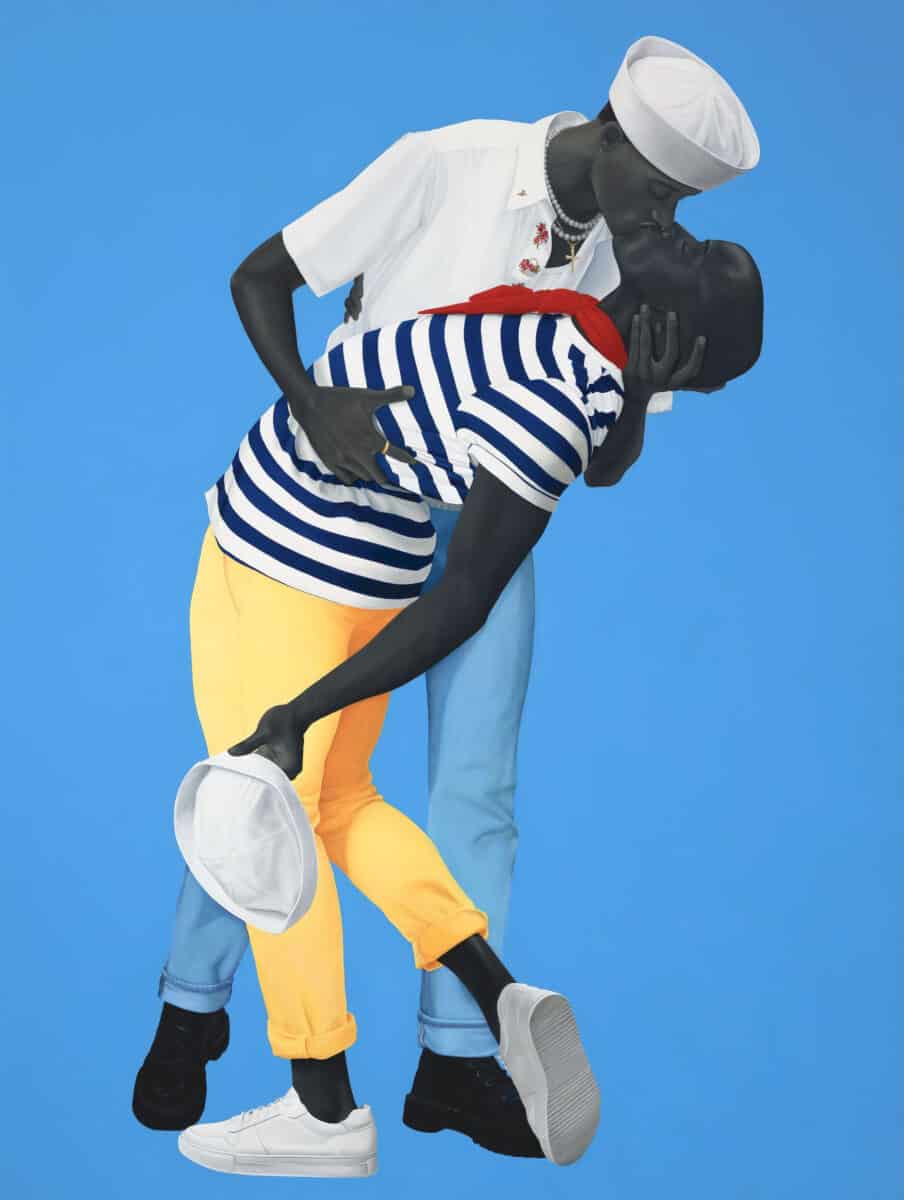 Amy Sherald For love, and for country 2022 Oil on linen 312.4 x 236.2 cm / 123 × 93 in © Amy Sherald Courtesy the artist and Hauser & Wirth Photo: Joseph Hyde
