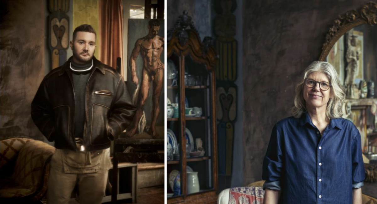 Left: Kim Jones at Charleston, photo credit: Nikolai von BismarckRight: Sigrid Rausing at Charleston, photo credit: Steve Hatton