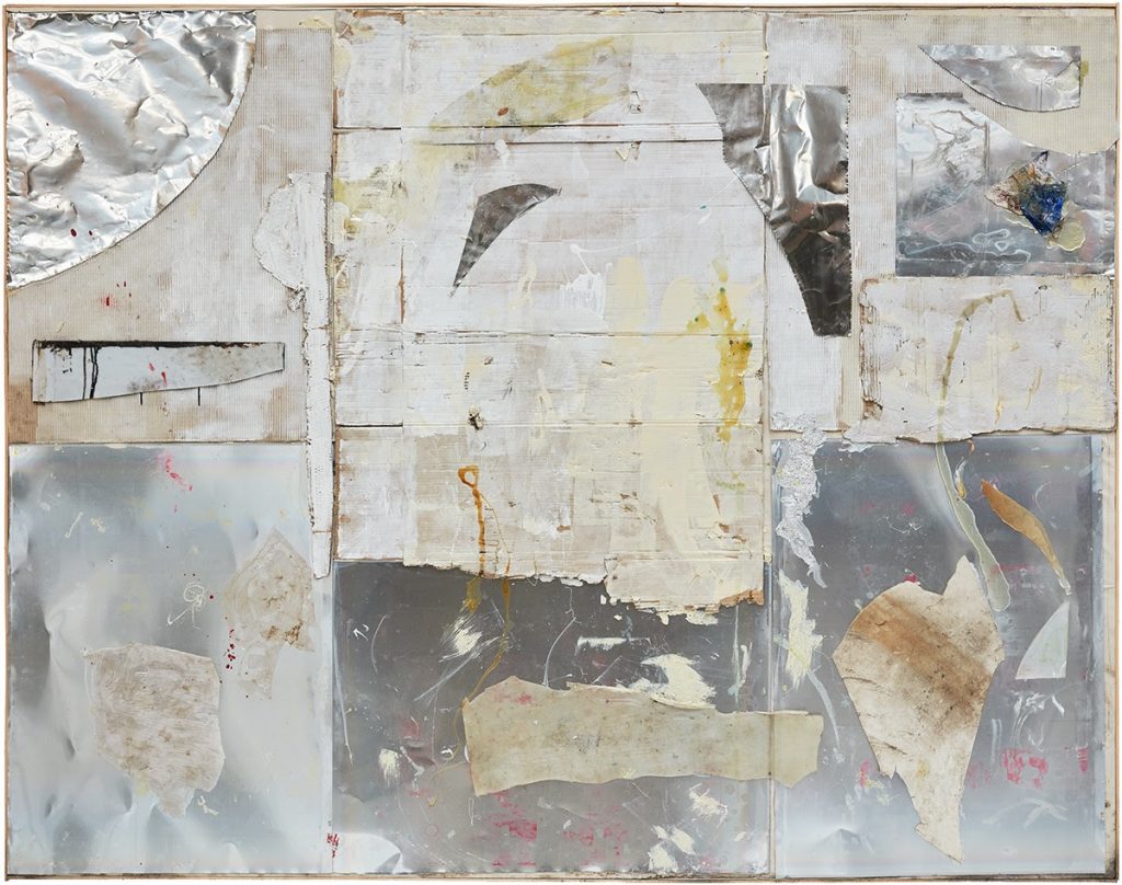 Rudolf Polanszky, Reconstructions, 2015, cardboard, aluminum, fiberglass, resin, and acrylic on linen, in artist’s frame, 83 1/2 × 105 1/2 inches (211.9 × 268 cm) © Rudolf Polanszky. Photo: Thomas Lannes 
