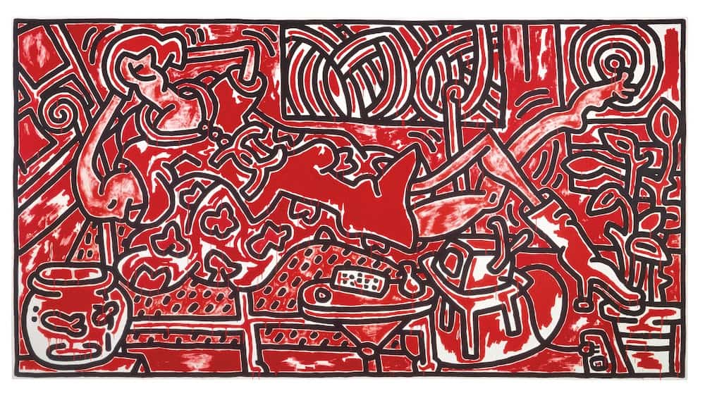Keith Haring, Red Room, 1988, acrylic on canvas, 96 x 179 in. (243.8 x 454.7 cm), The Broad Art Foundation © Keith Haring Foundation