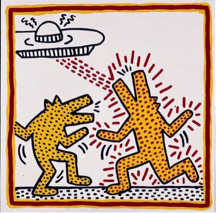 Keith Haring, Untitled, 1982, Baked enamel on steel, 43 x 43 inches, The Eli and Edythe L. Broad Collection, Los Angeles