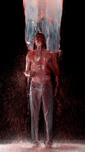 Bill Viola, Inverted Birth (detail), 2014. Video/sound installation, 8:22 minutes. Projected image size: 500 h x 281 w cm. Performer: Norman Scott. Photo: Kira Perov. Courtesy Bill Viola Studio. Private collection.