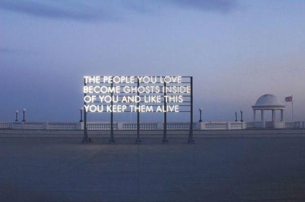 Robert Montgomery, THE PEOPLE YOU LOVE. Light work. De La Warr Pavillion, England. 2010